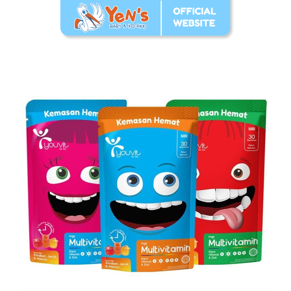 Multivitamin Gummy Anak untuk Tumbuh Kembang Youvit Multivitamin Anak 7 Hari dengan Vitamin C, Vitamin D, Zink,