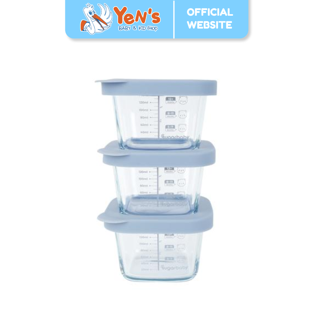 SugarBaby Premium Glass Jar Baby Food Container 3 pcs BPA FREE / Peralatan Makan Bayi MPASI