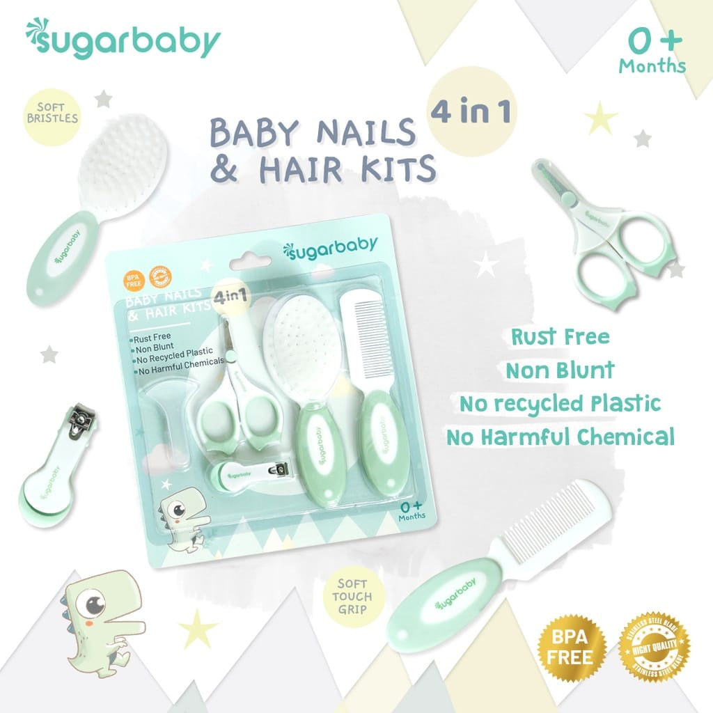 SUGARBABY 4 in 1 Baby Nails & Hair Kits - Grooming Kit