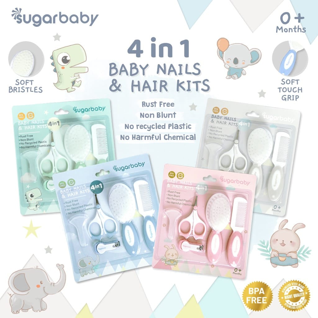 SUGARBABY 4 in 1 Baby Nails & Hair Kits - Grooming Kit