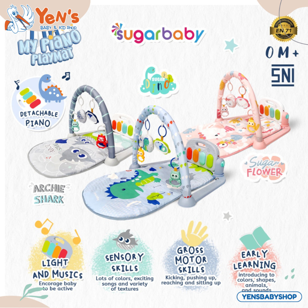 SUGARBABY My Piano Playmat Playgym All In 1 / Day & Nite / My Piano / Piano Playgym