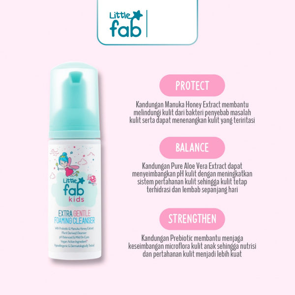 Little Fab Kids Extra Gentle Foaming Cleanser Boy & Girl / Skincare Anak / Sabun Cuci Muka Anak