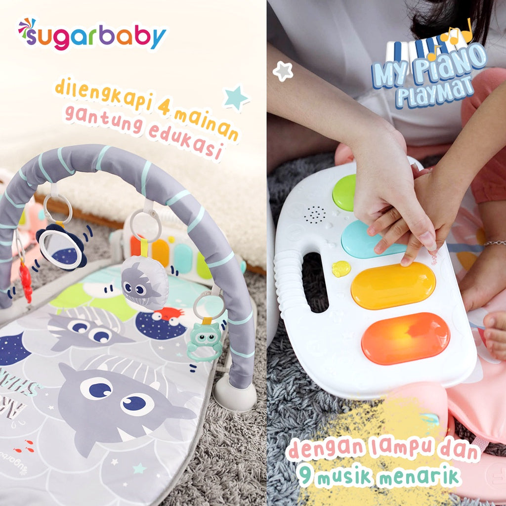 SUGARBABY My Piano Playmat Playgym All In 1 / Day & Nite / My Piano / Piano Playgym