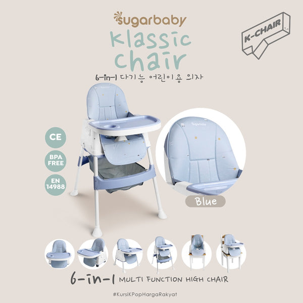 SUGARBABY Klassic Chair High Chair 6 in 1 | Booster Seat | Kursi Makan Bayi
