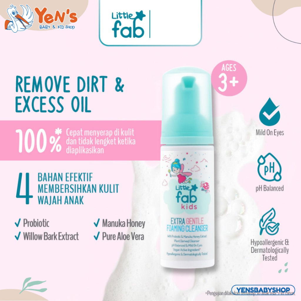 Little Fab Kids Extra Gentle Foaming Cleanser Boy & Girl / Skincare Anak / Sabun Cuci Muka Anak