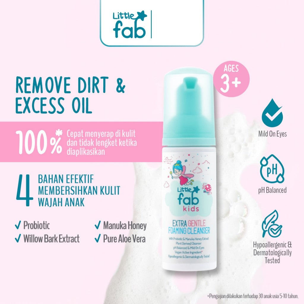 Little Fab Kids Extra Gentle Foaming Cleanser Boy & Girl / Skincare Anak / Sabun Cuci Muka Anak