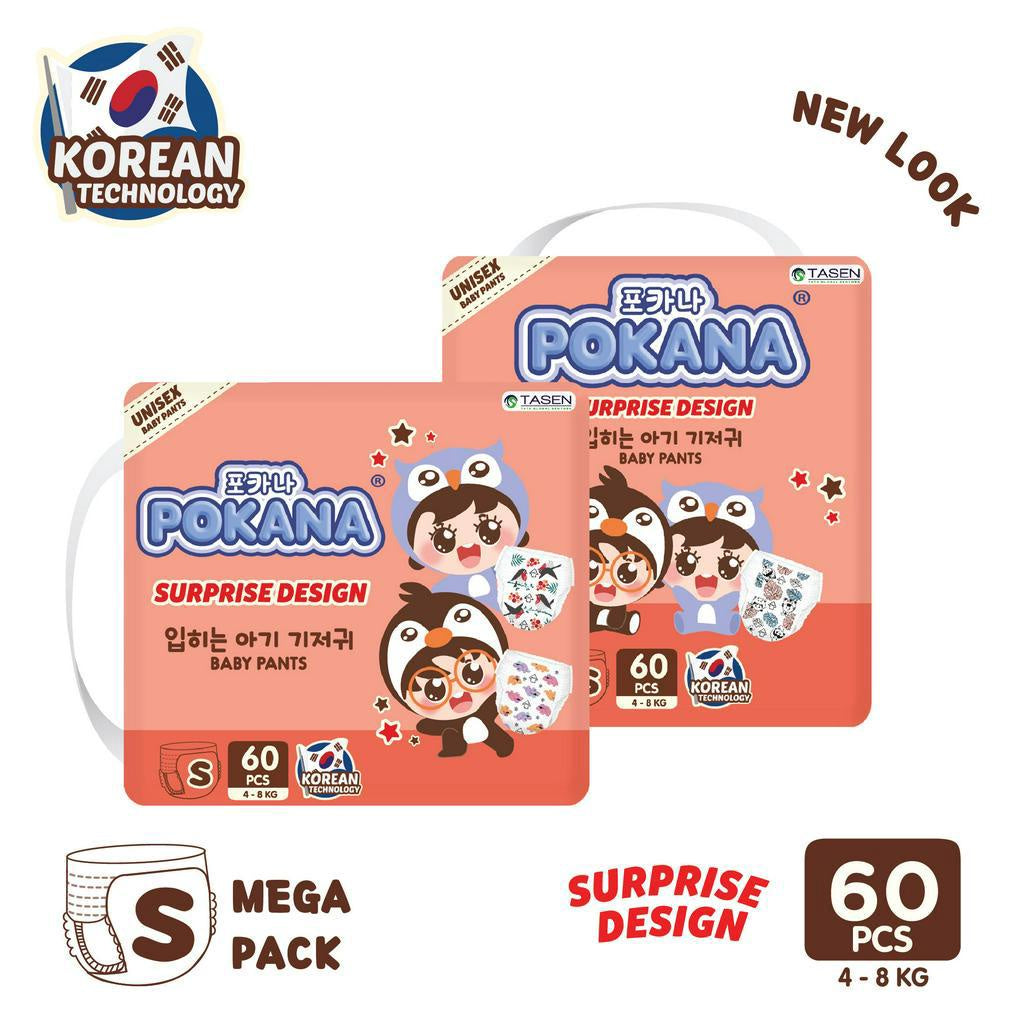 POKANA Pants S60 M58 L48 XL42 Baby Diapers Surprise Design / Popok Celana Bayi
