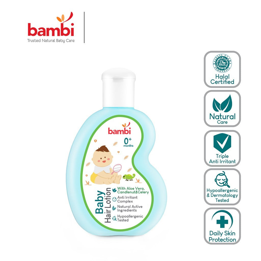 Bambi Baby Hair Lotion 100ml - Vitamin Minyak Rambut Untuk Menebalkan Rambut Bayi