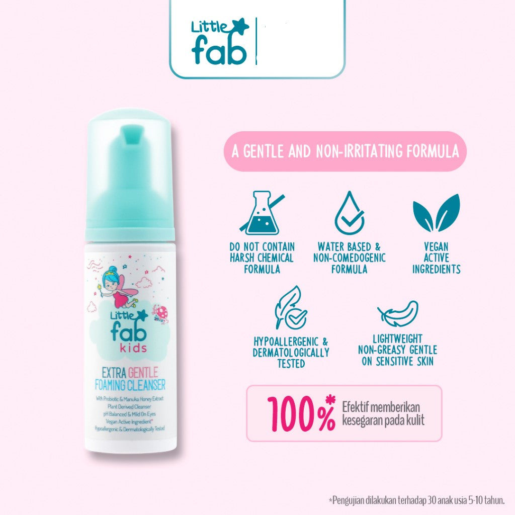 Little Fab Kids Extra Gentle Foaming Cleanser Boy & Girl / Skincare Anak / Sabun Cuci Muka Anak