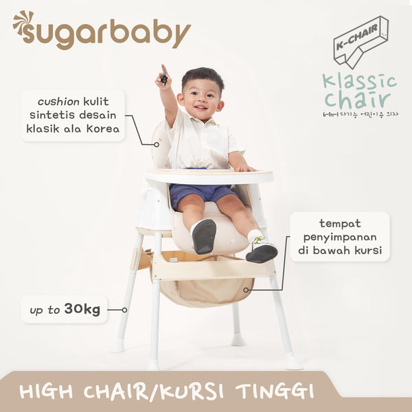SUGARBABY Klassic Chair High Chair 6 in 1 | Booster Seat | Kursi Makan Bayi