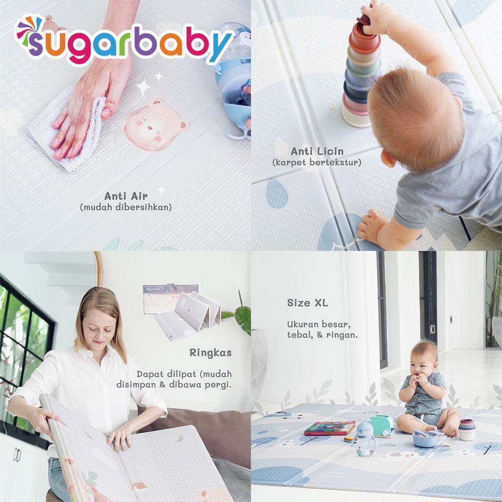 SUGARBABY Foldable Baby Playmat (Nature Series) / Playmat Lipat Anak / Karpet Lipat Bayi / Matras Bayi