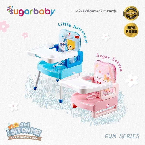 SUGARBABY 4in1 SitOnMe Folded Booster Seat & Chair / Kursi Makan Bayi