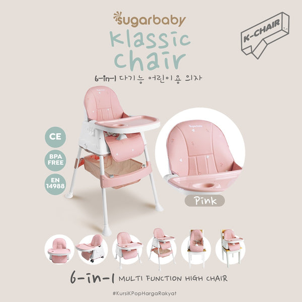 SUGARBABY Klassic Chair High Chair 6 in 1 | Booster Seat | Kursi Makan Bayi