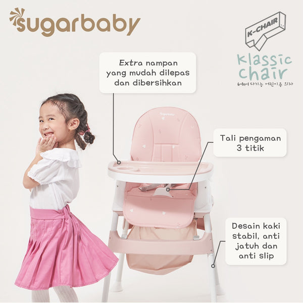 SUGARBABY Klassic Chair High Chair 6 in 1 | Booster Seat | Kursi Makan Bayi