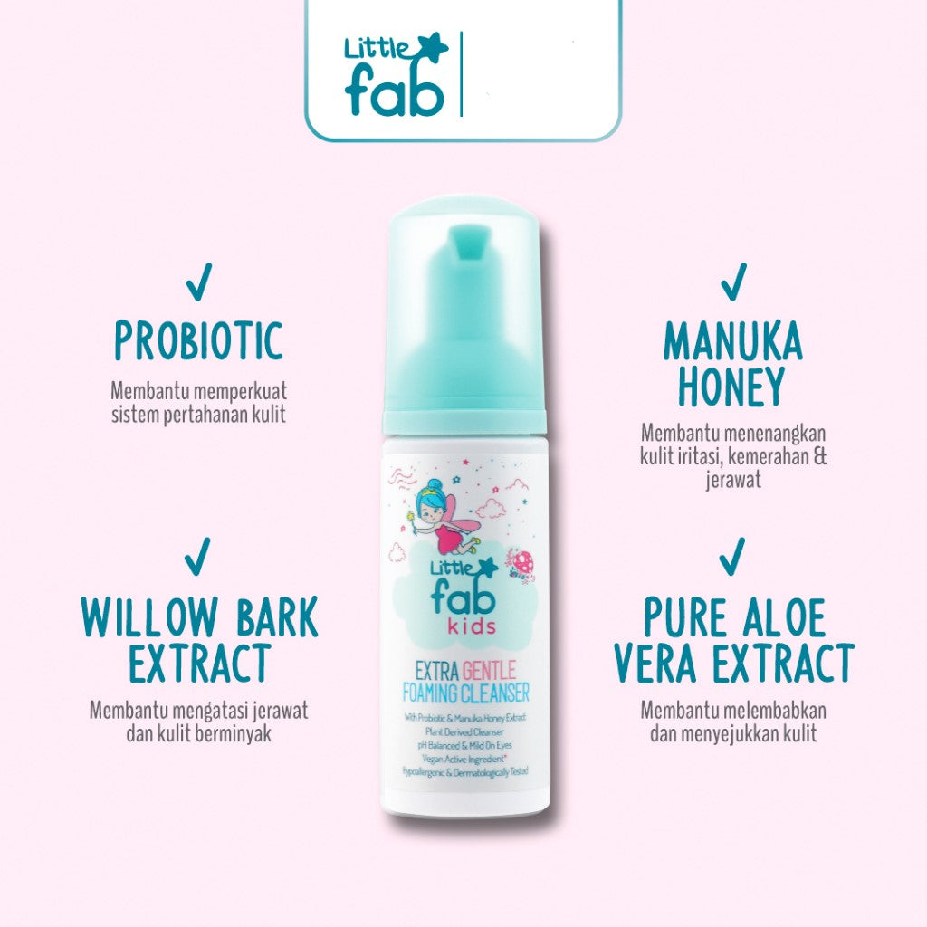 Little Fab Kids Extra Gentle Foaming Cleanser Boy & Girl / Skincare Anak / Sabun Cuci Muka Anak