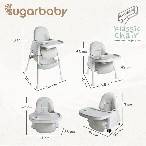 SUGARBABY Klassic Chair High Chair 6 in 1 | Booster Seat | Kursi Makan Bayi