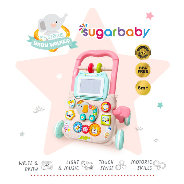 Sugar Baby My Circus Push Walker (Baby Walker)/ Mainan Dorong Bayi/Sugar Baby Mini Car Walker