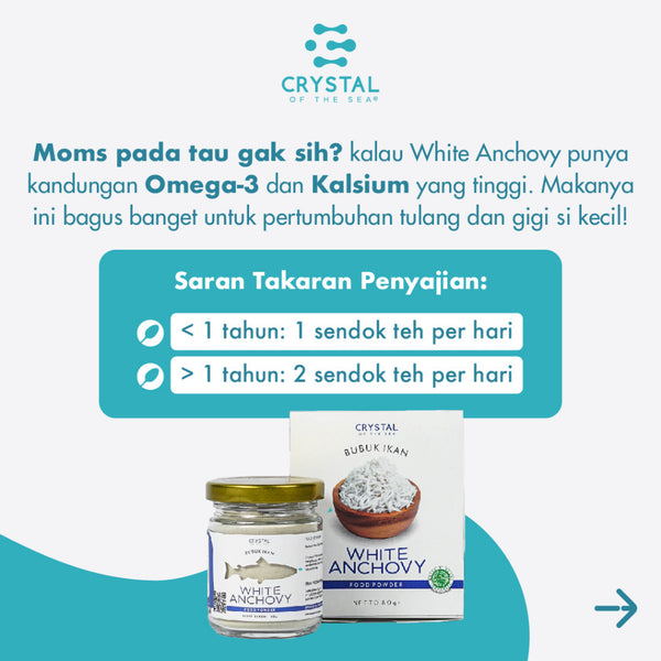 Crystal of the Sea White Anchovy Powder 20 gr | Bubuk Teri Nasi Putih | Bumbu Kaldu MPASI
