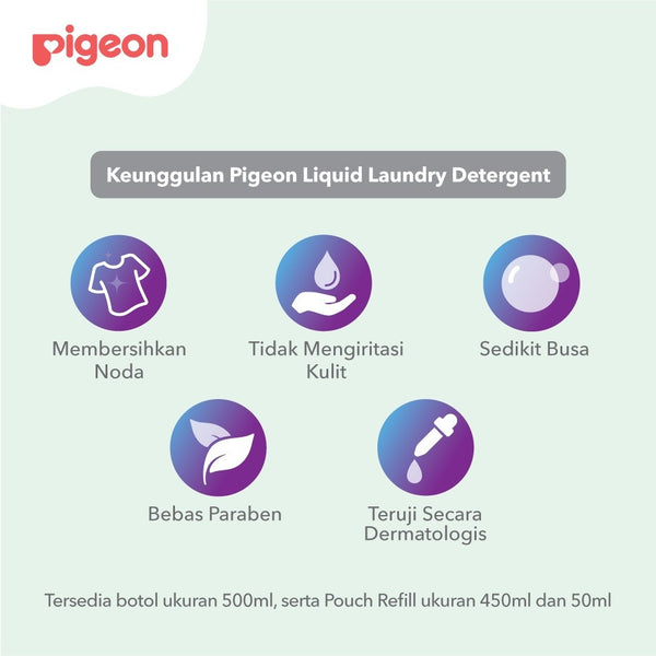 Pigeon Liquid Laundry Detergent 450ml Refill - Detergent Pakaian Bayi