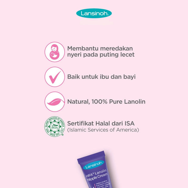 LANSINOH HPA Lanolin For Sore Nipples Cream - Krim Puting Lecet  10Ml