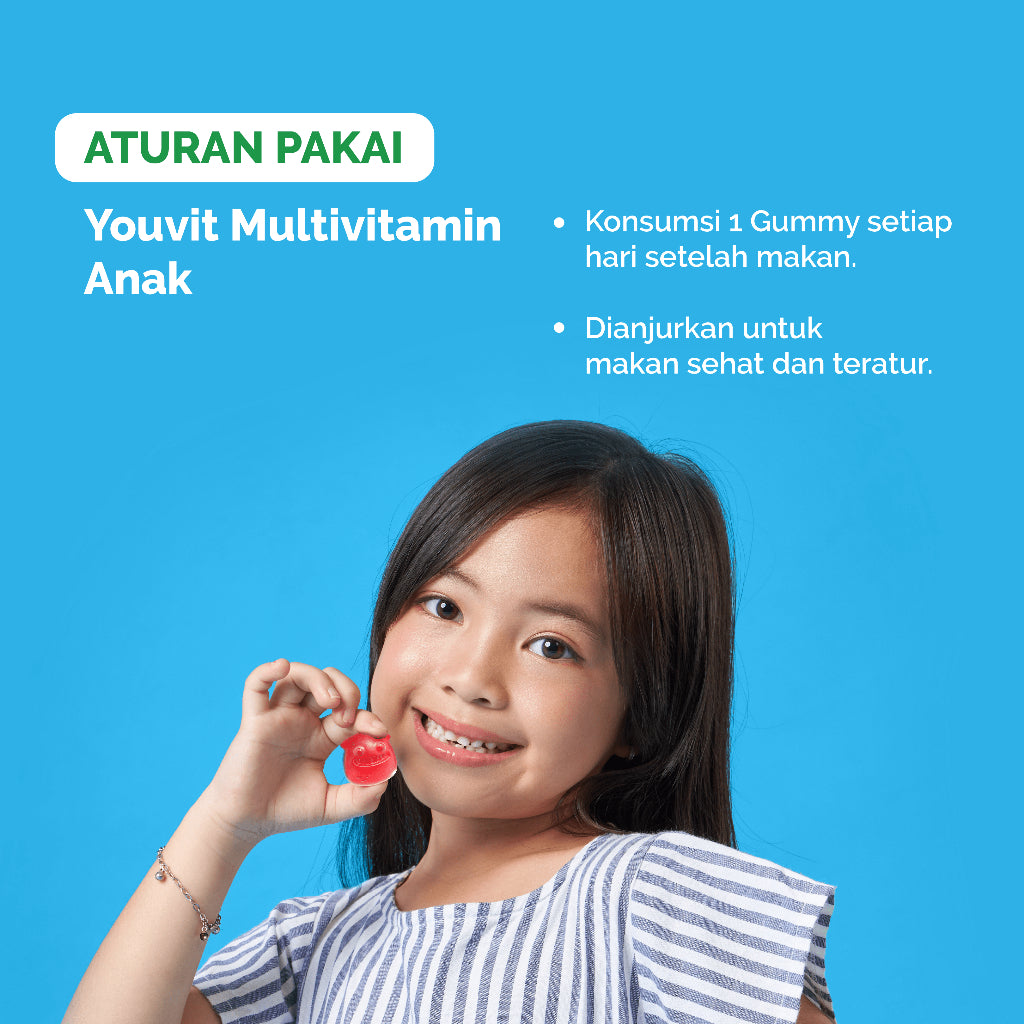 Multivitamin Gummy Anak untuk Tumbuh Kembang Youvit Multivitamin Anak 7 Hari dengan Vitamin C, Vitamin D, Zink,