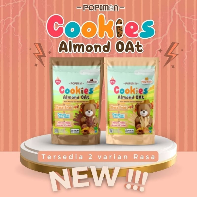 Popimon Kukis Almond Oat dengan Kurma dan Madu 50g