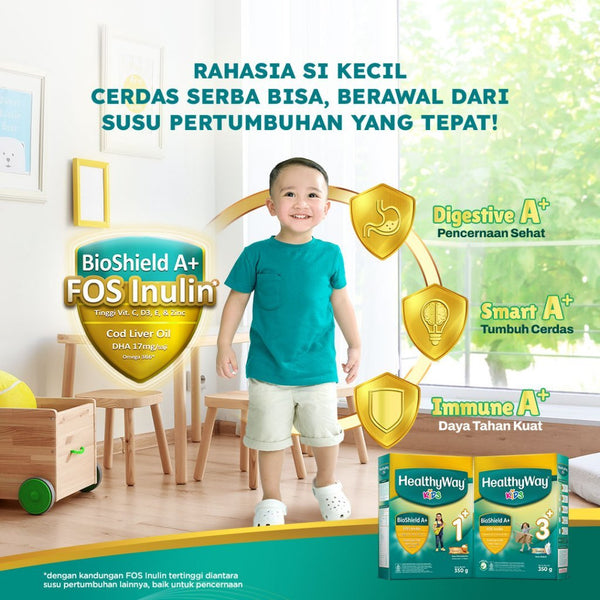 HealthyWay KIDS 3+ VANILA / MADU  (725G) - Susu bubuk