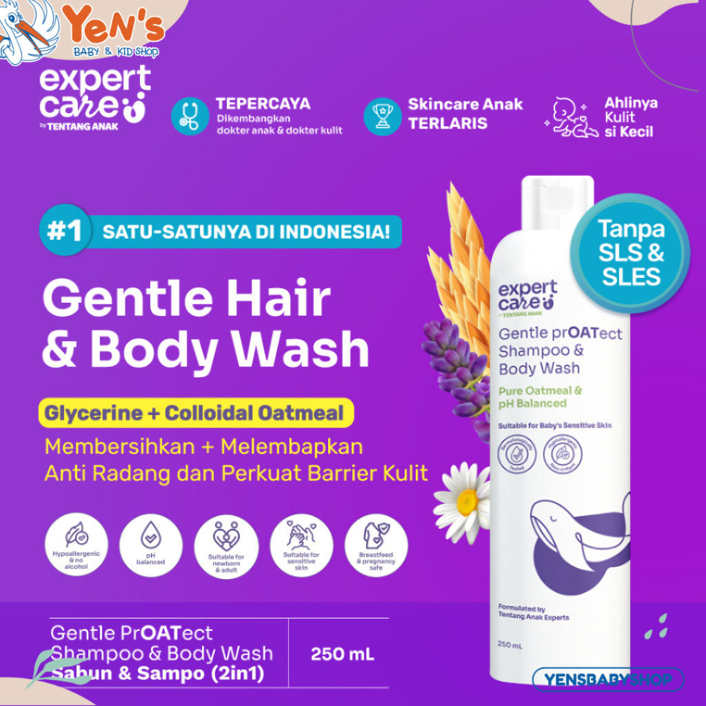 Expert Care 2in1 Wash with Colloidal Oatmeal 250ml / Sabun Sampo Bayi Anak Kulit Sensitif