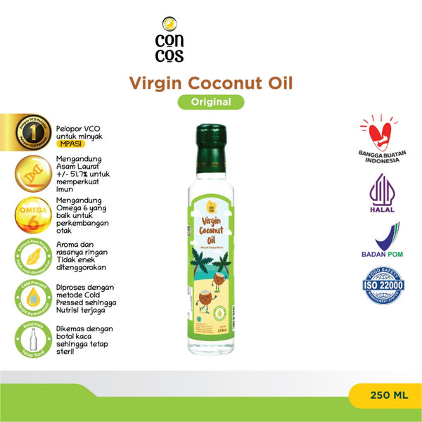 Concos Virgin Coconut Oil Original 250 ml / Minyak MPASI / VCO / Minyak Kelapa Murni 100%
