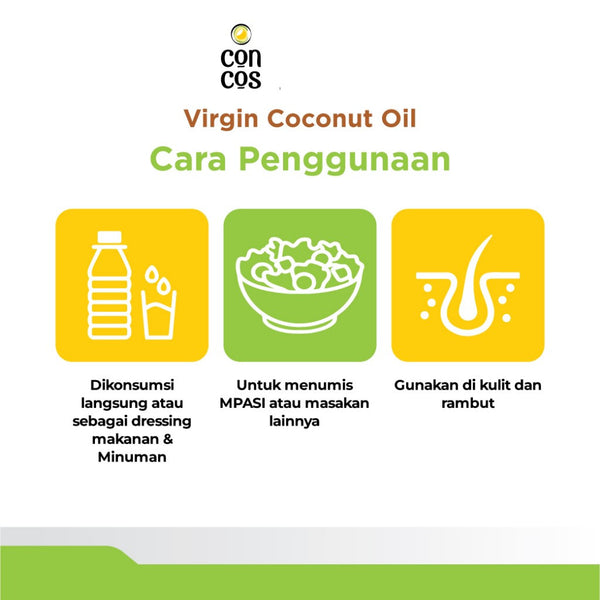 Concos Virgin Coconut Oil Original 250 ml / Minyak MPASI / VCO / Minyak Kelapa Murni 100%