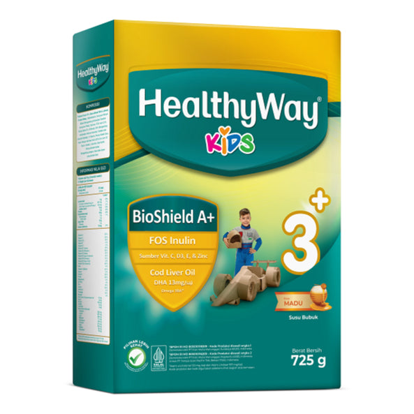 HealthyWay KIDS 3+ VANILA / MADU  (725G) - Susu bubuk