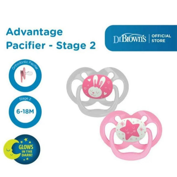 DR. BROWN'S Advantage Pacifier - Empeng Baby Glow In The Dark