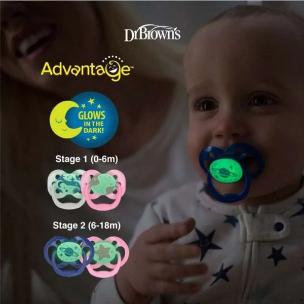 DR. BROWN'S Advantage Pacifier - Empeng Baby Glow In The Dark