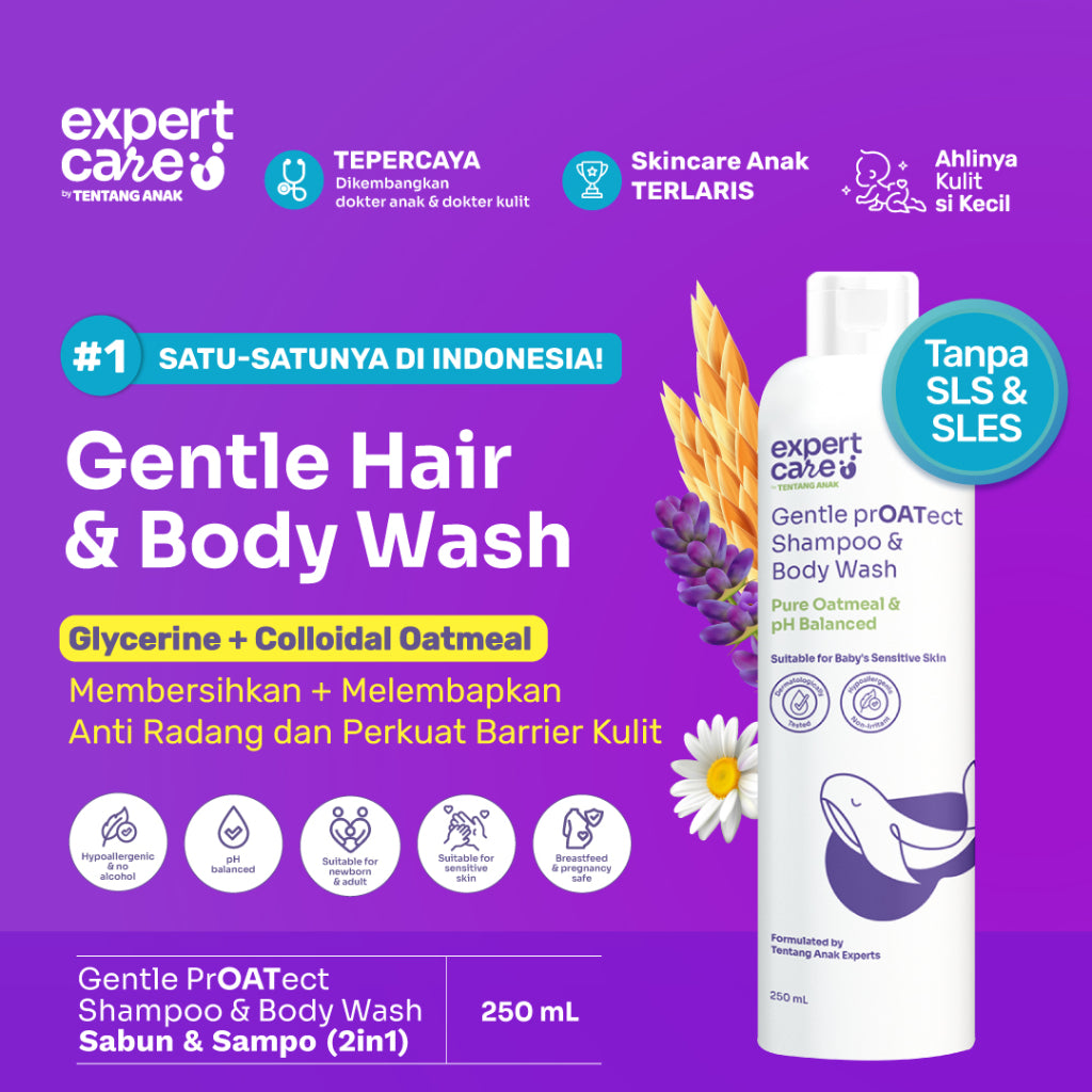 Expert Care 2in1 Wash with Colloidal Oatmeal 250ml / Sabun Sampo Bayi Anak Kulit Sensitif