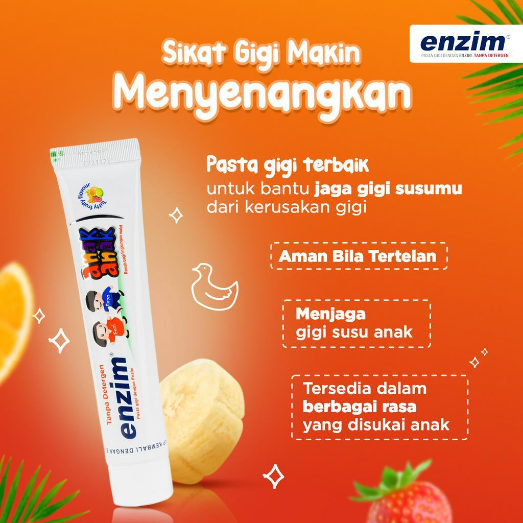 ENZIM Tooth paste / Pasta gigi anak Tanpa detergen 63GR