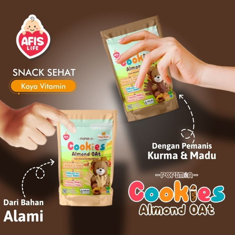 Popimon Kukis Almond Oat dengan Kurma dan Madu 50g