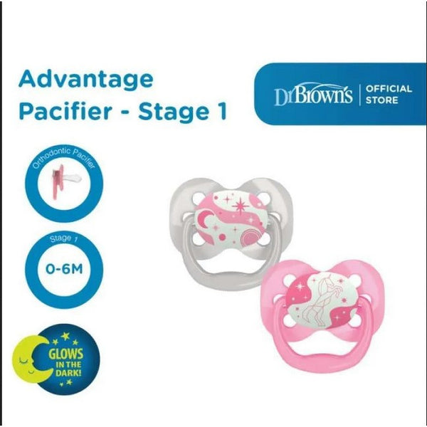 DR. BROWN'S Advantage Pacifier - Empeng Baby Glow In The Dark