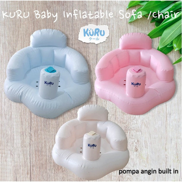 KURU Inflatable Baby Chair BC01 / Kursi Sofa Angin Bayi Tiup Pompa Built in  6 bulan - 2 tahun