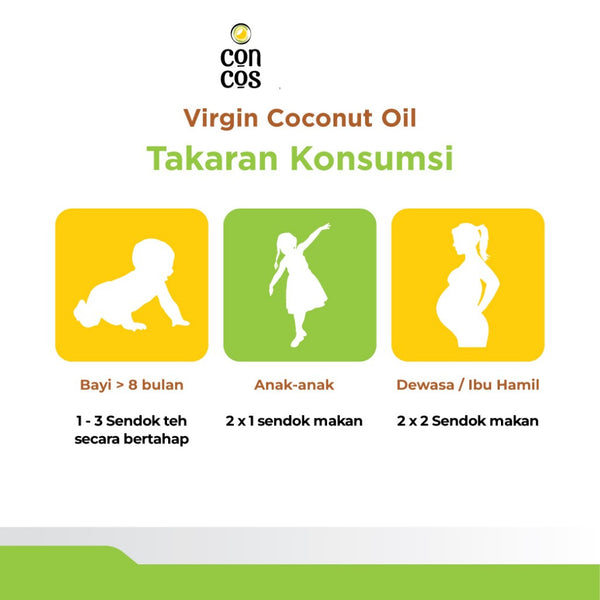 Concos Virgin Coconut Oil Original 250 ml / Minyak MPASI / VCO / Minyak Kelapa Murni 100%