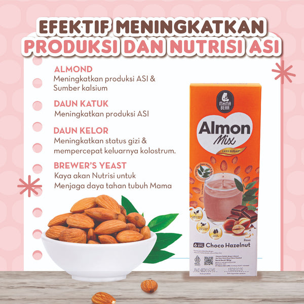 MamaBear AlmonMix Less Sugar  180G / ASI Booster Pelancar Peningkat Produksi ASI