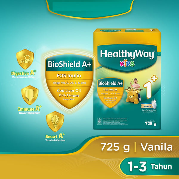 HEALTHYWAY KIDS 1+  MADU / VANILA 725GR - Susu bubuk