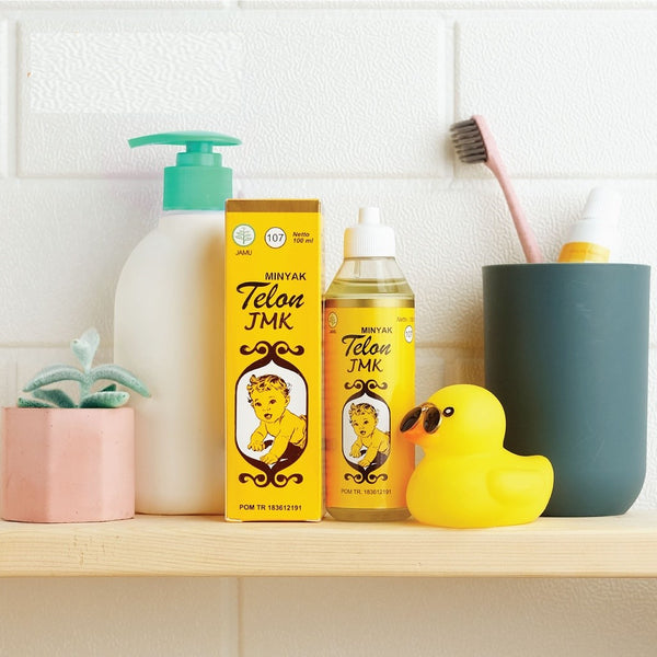 JMK Minyak Telon Bayi 100ml meringankan gejala perut kembung masuk angin