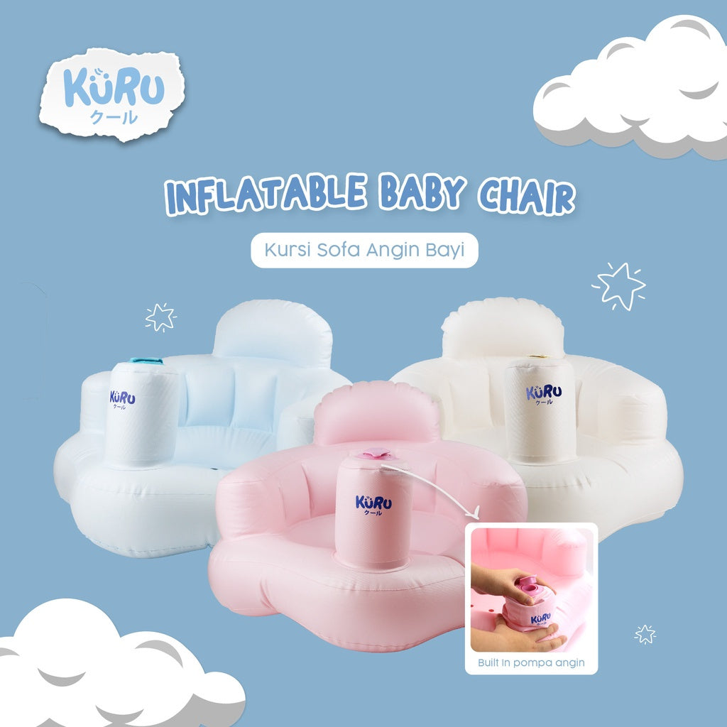 KURU Inflatable Baby Chair BC01 / Kursi Sofa Angin Bayi Tiup Pompa Built in  6 bulan - 2 tahun