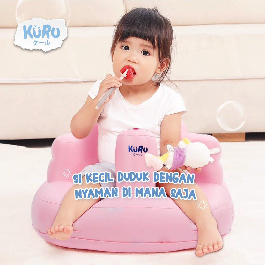 KURU Inflatable Baby Chair BC01 / Kursi Sofa Angin Bayi Tiup Pompa Built in  6 bulan - 2 tahun