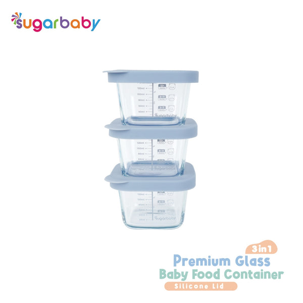 SugarBaby Premium Glass Jar Baby Food Container 3 pcs BPA FREE / Peralatan Makan Bayi MPASI