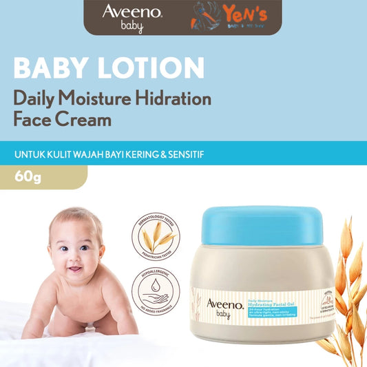 Aveeno Baby Daily Moisture Hydrating Facial Cream 60g Krim - Pelembab Wajah Bayi Kering&Sensitif