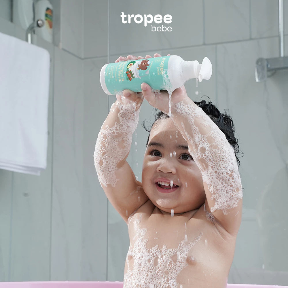 Tropee Bebe Shampoo & Body Wash 250ml | Sampo & Sabun Mandi Anak | Natural Free SLS