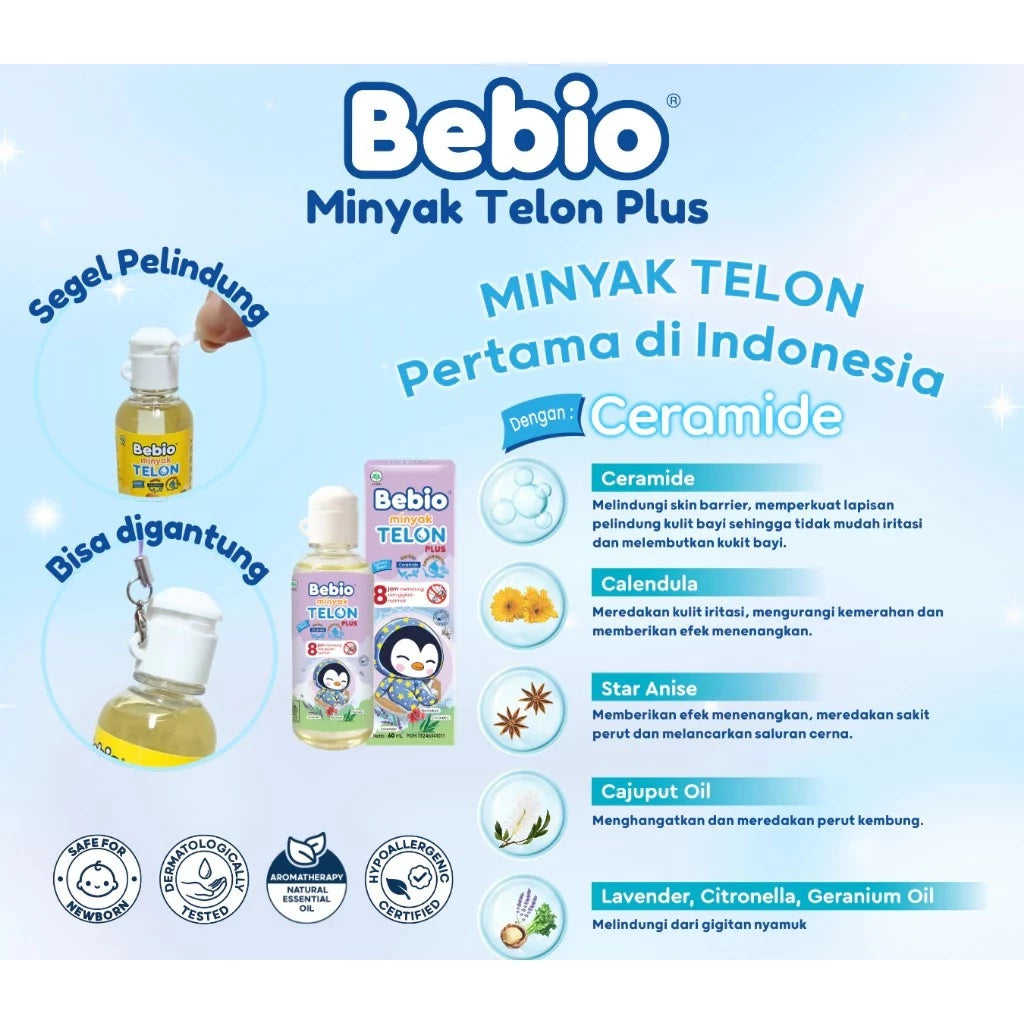 BEBIO Minyak Telon Ceramide Plus - 60ml TERBARU