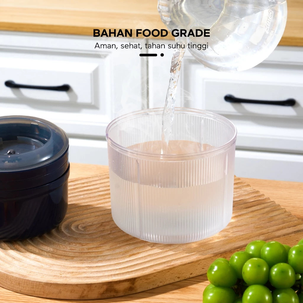 ecentio mini chopper blender 4 Mangkuk kaca multifungsi 2 set pisau food grade