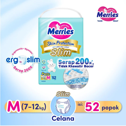 Merries Skin Protection Slim Pants Popok Bayi Diapers Ergoslim